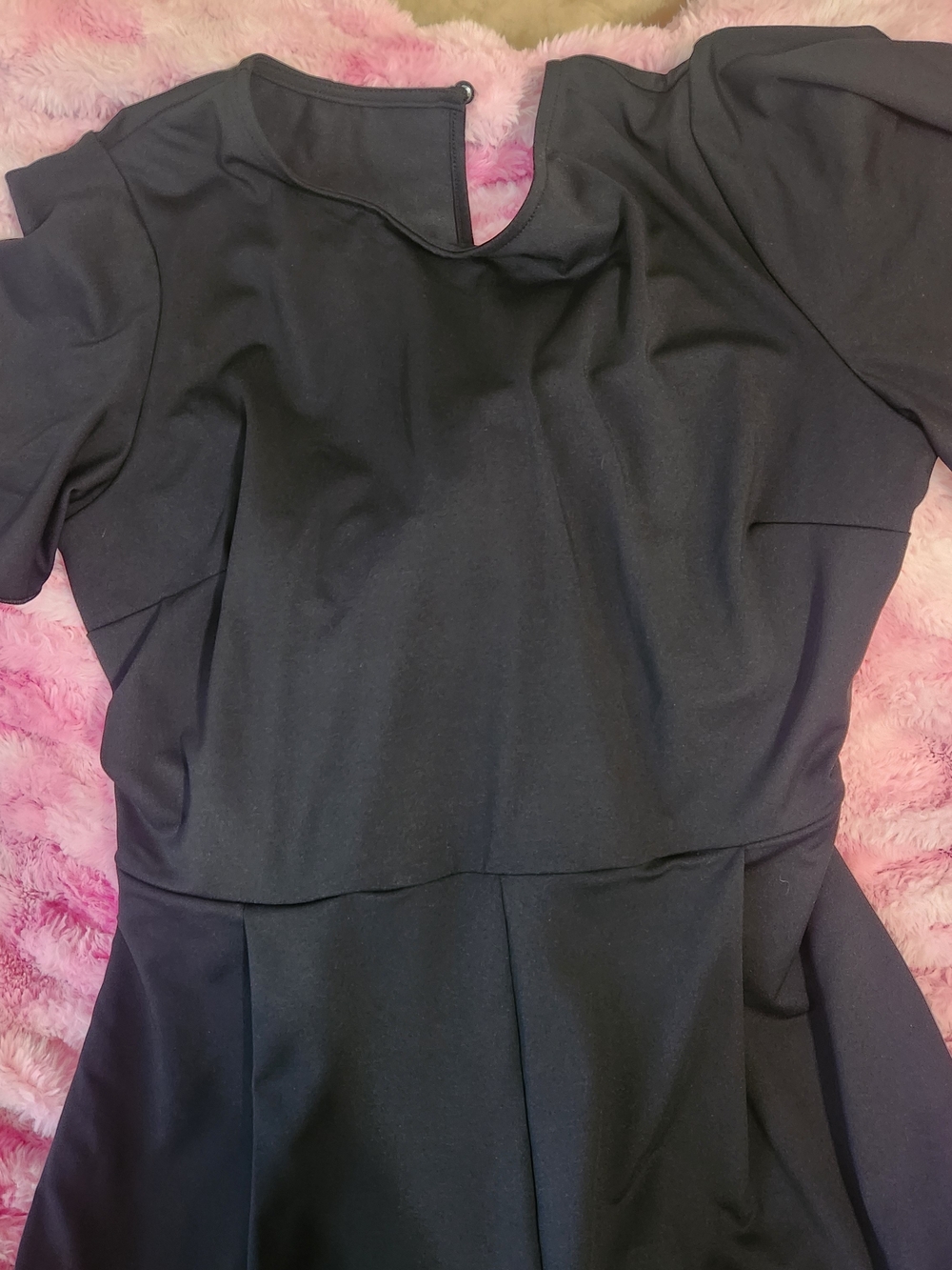 HALARA Black Midi Jumpsuit with Short Sleeves